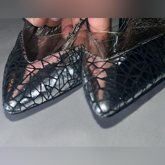 Jeffrey Campbell handmade silver ankle wrap pointy toe high heel shoes size 9.5 - Picture 13 of 17